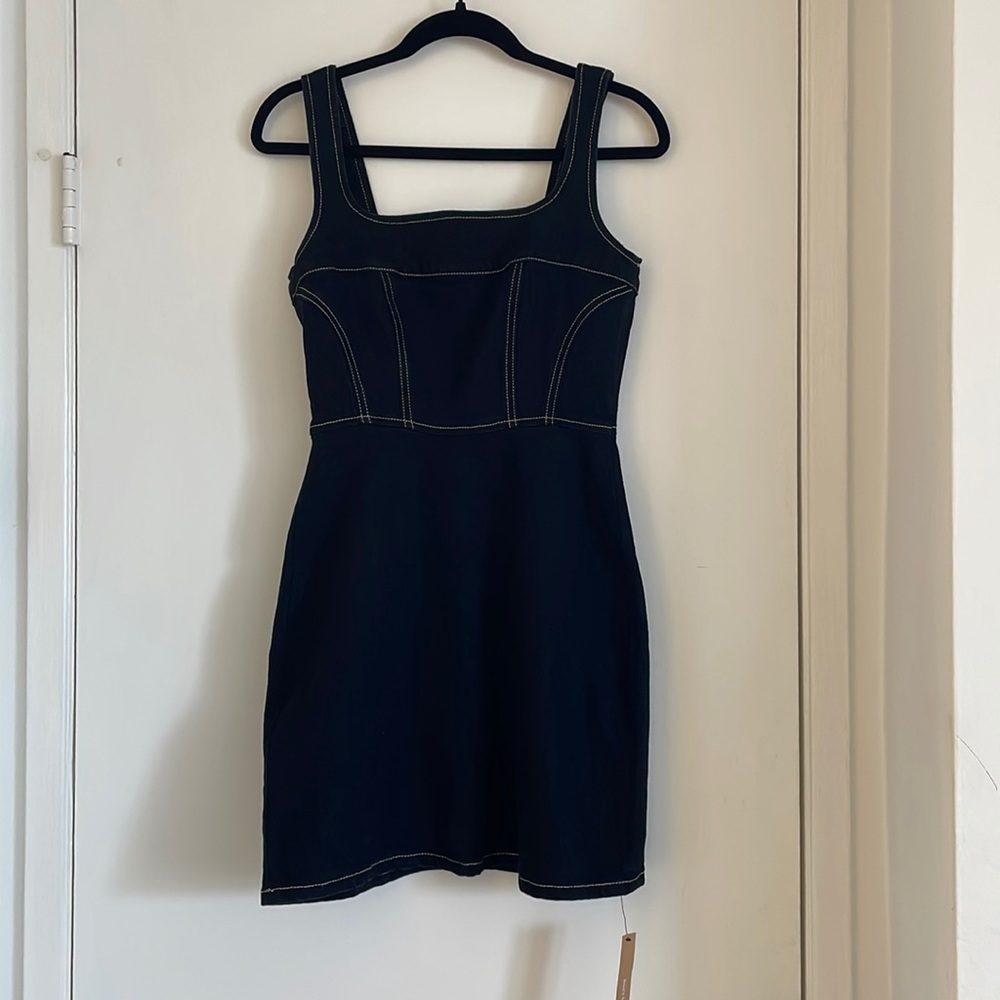 Black Reformation Davies Denim Bustier Mini Dress